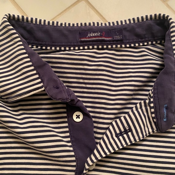 Johnnie O Polo - Navy Blue Stripe - L - Picture 3 of 3